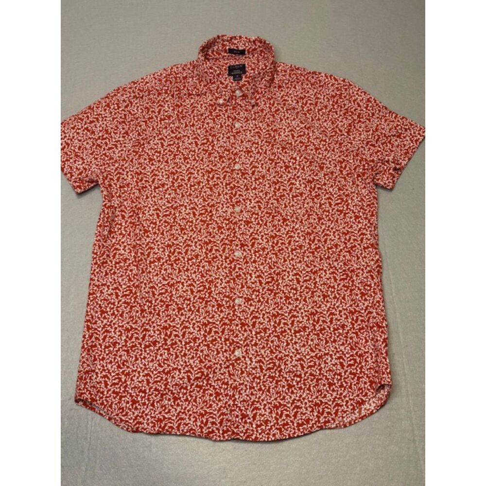 J.Crew Mens Slim Fit M Flex Washed Short Sleeve Button Down Shirt Button Collar